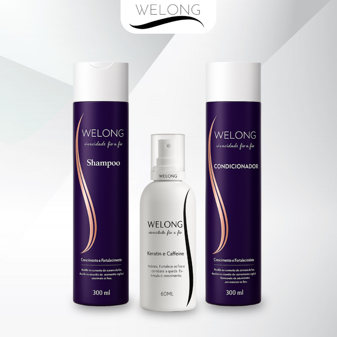 2 Tônicos Welong Hair + 1 Shampoo + 1 Condicionador